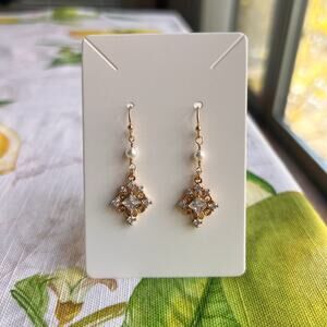 Boho Bridal Prom Pearl Earrings, Bridgerton Jewelry, Victorian, Romantic  Cute